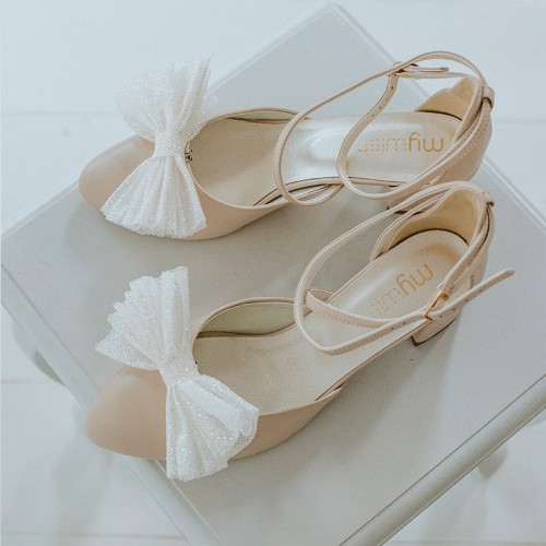 Love Story(1)〜(6) Czółenka Love Story na słupku z paskami na krzyż srebrny